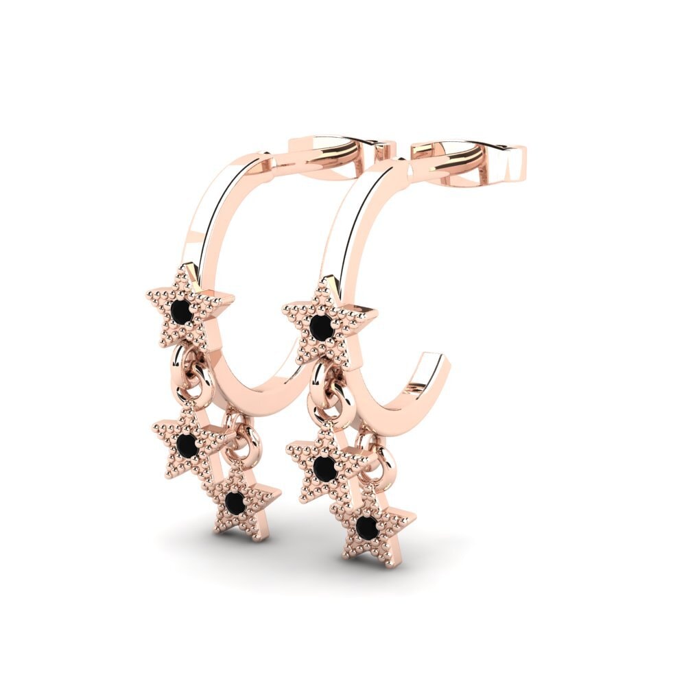 9k Oro Rosa Zafiro negro Pendiente de mujer Erekle