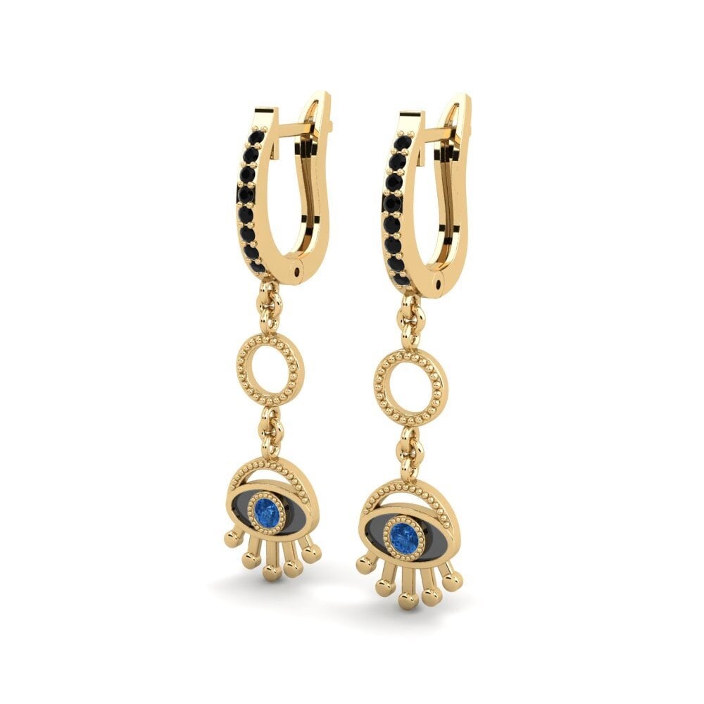 Zircone Bleu Foncé Boucle d'oreille femme Eretto