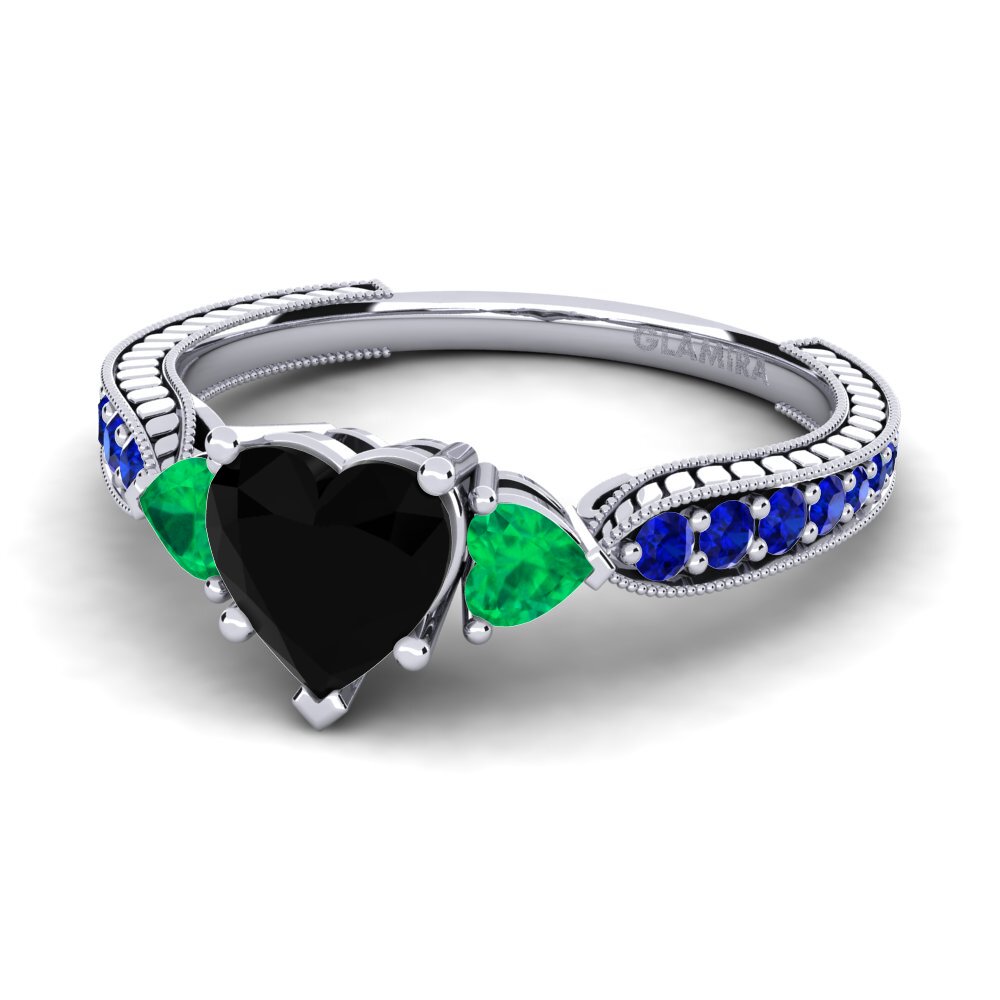 Diamante Negro Anillo de compromiso Erica