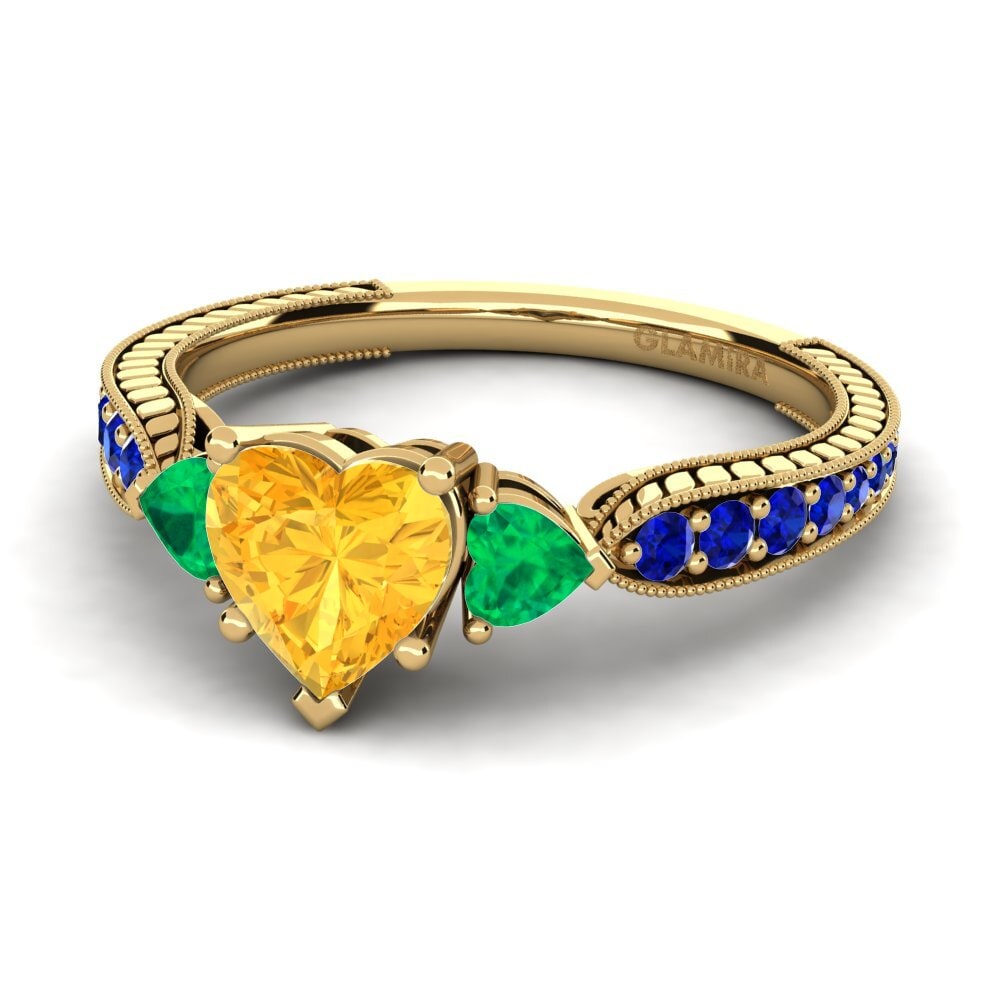 14K Yellow Gold Engagement Ring Erica