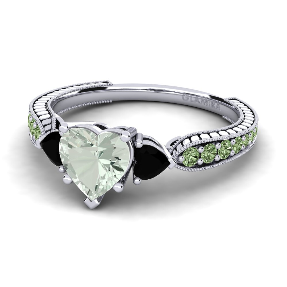 Green Amethyst Engagement Ring Erica