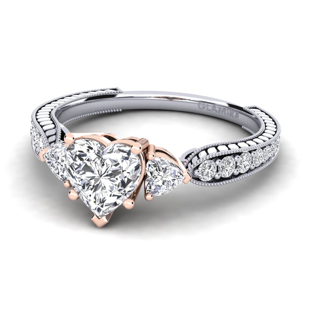 18k White & Rose Gold Engagement Ring Erica
