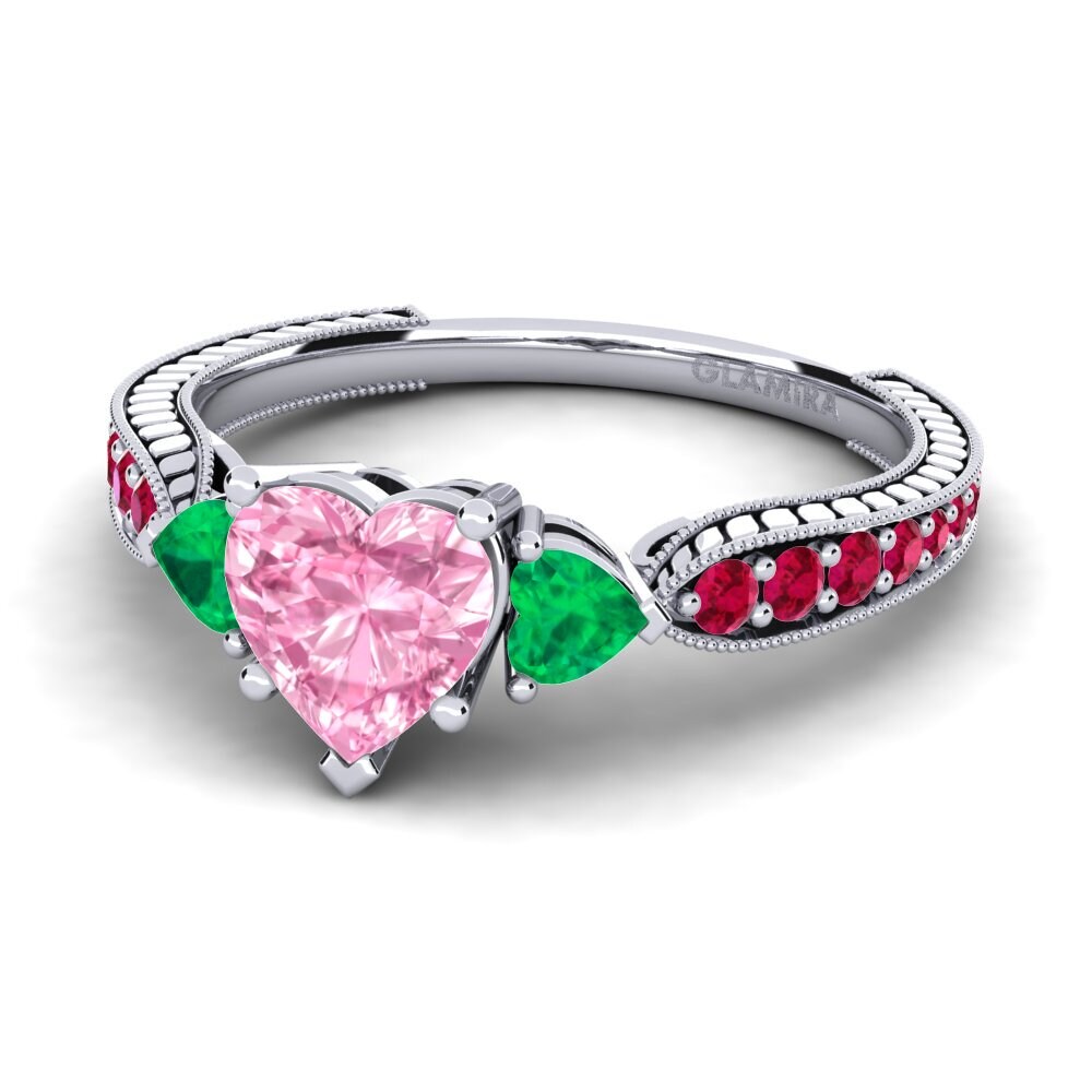 18ct White Gold Pink Sapphire Engagement Ring Erica