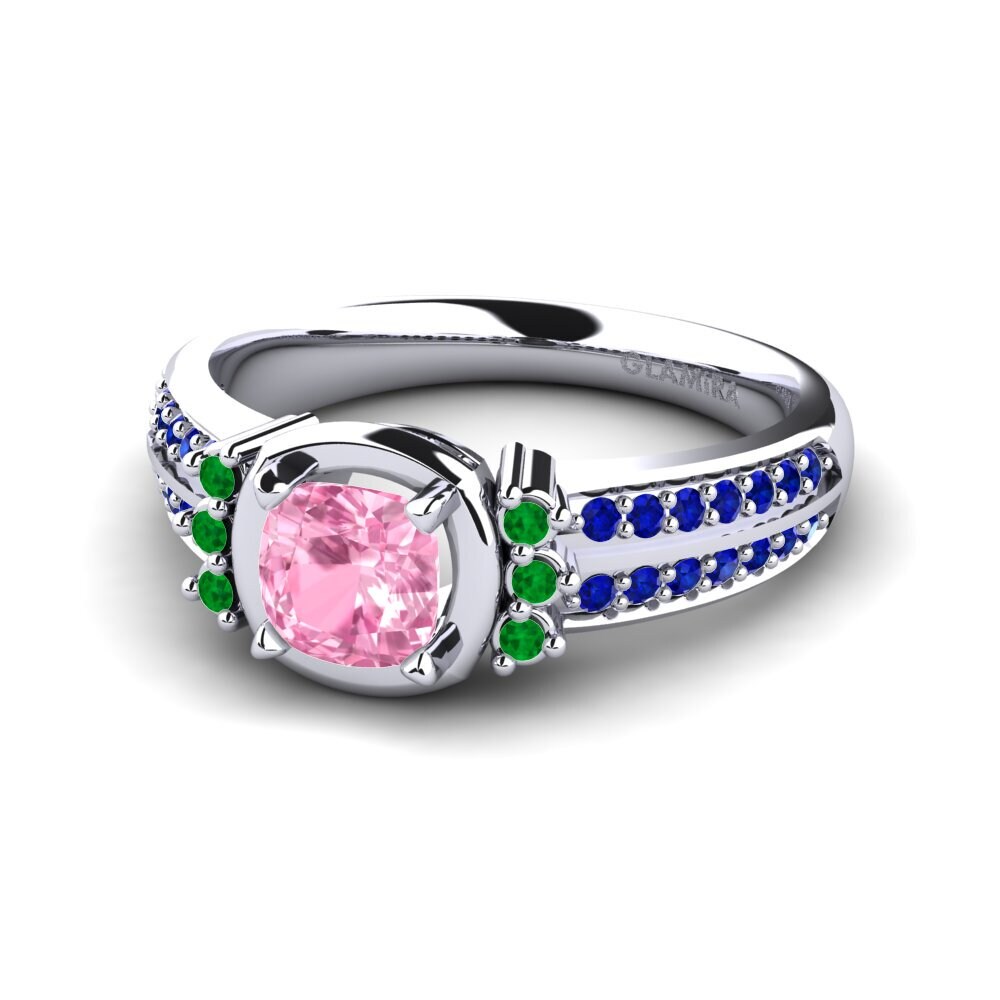 18ct White Gold Pink Sapphire Engagement Ring Ericeira