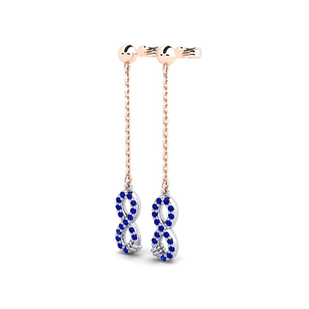 14k Oro Rosa & Blanco Pendiente de mujer Erikoista