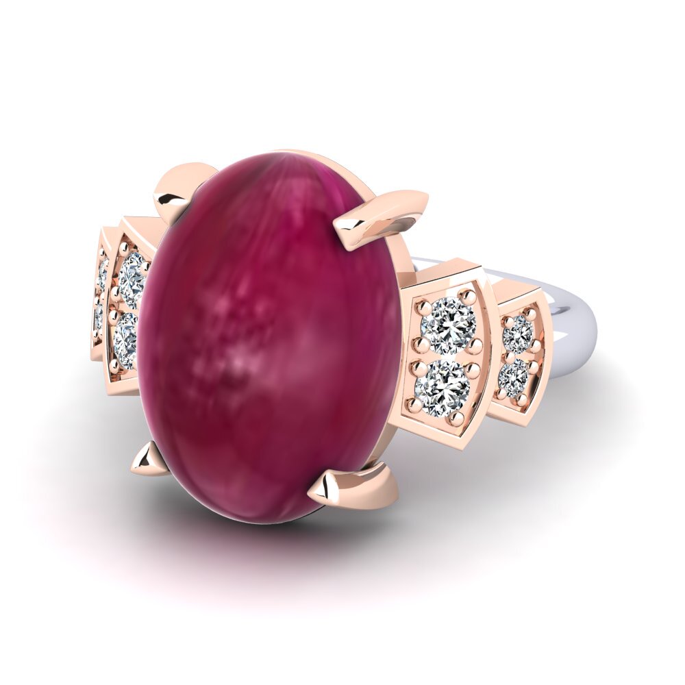 585 Weiß & Rotgold Ring Erinne