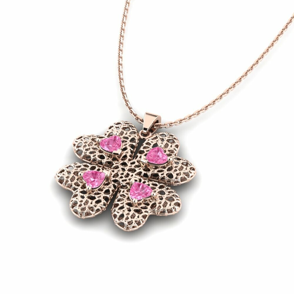 Roze Saffier Dames Hanger Erna