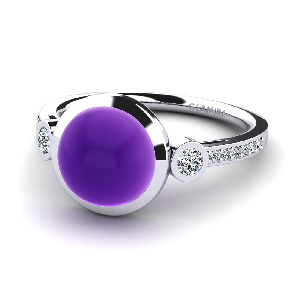950 Palladium Cabochon Amethyst Ring Ernaline