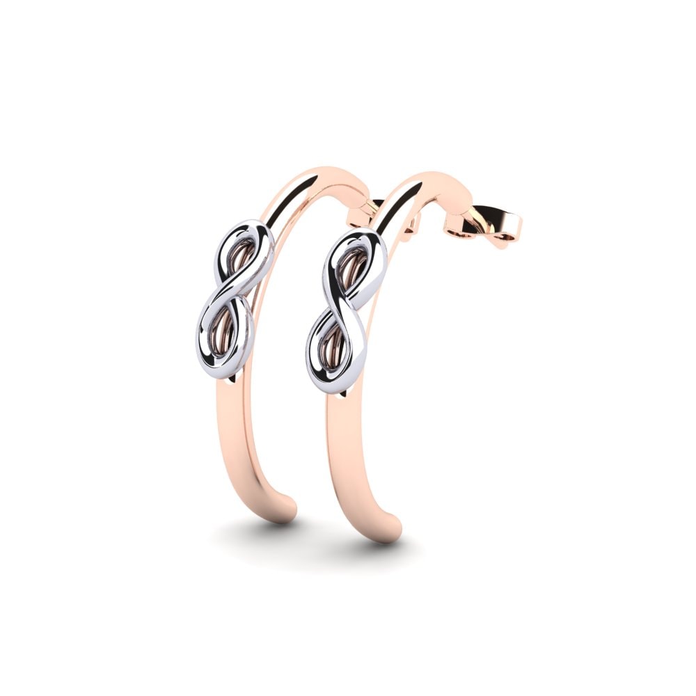 14k Oro Rosa & Blanco Pendiente Errino