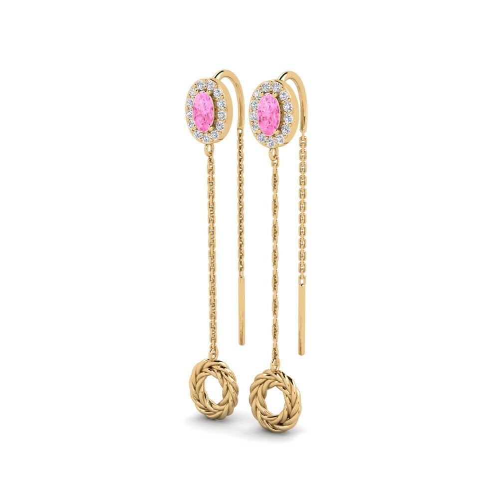 Đá Sapphire Hồng Bông tai nữ Errugabea