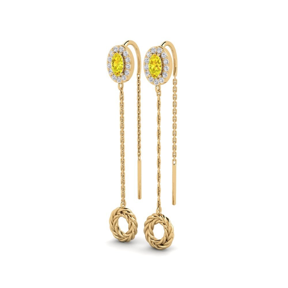 Saphir Jaune Boucle d'oreille femme Errugabea