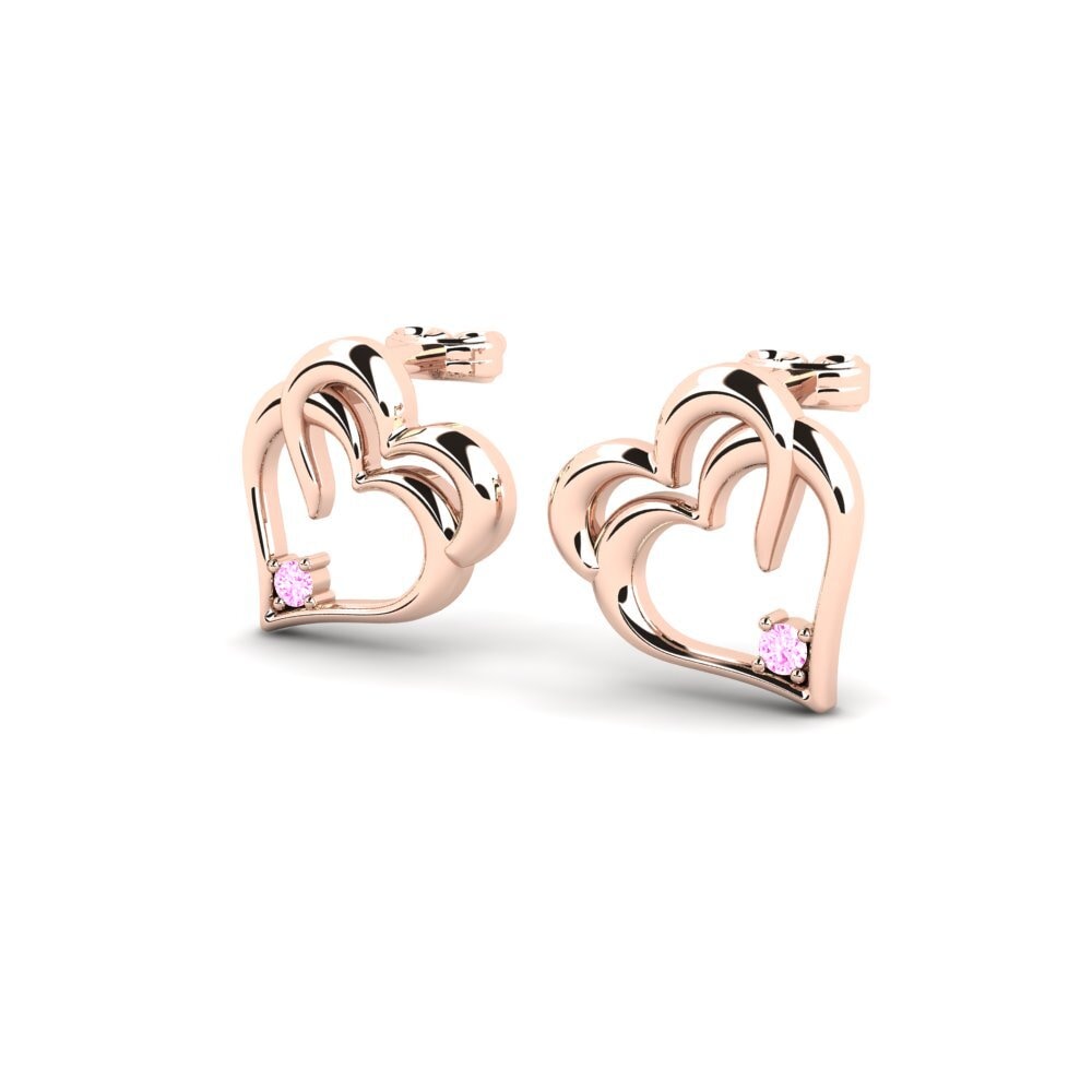 Oro Rosso 375 Zaffiro Rosa Orecchino da donna Ersatz