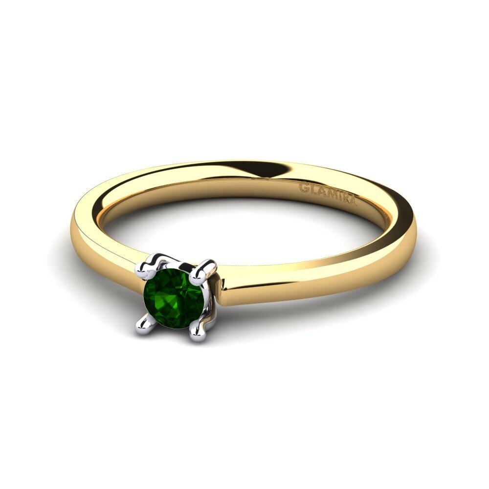 14ct Yellow & White Gold Green Tourmaline Women's Ring Ersilia