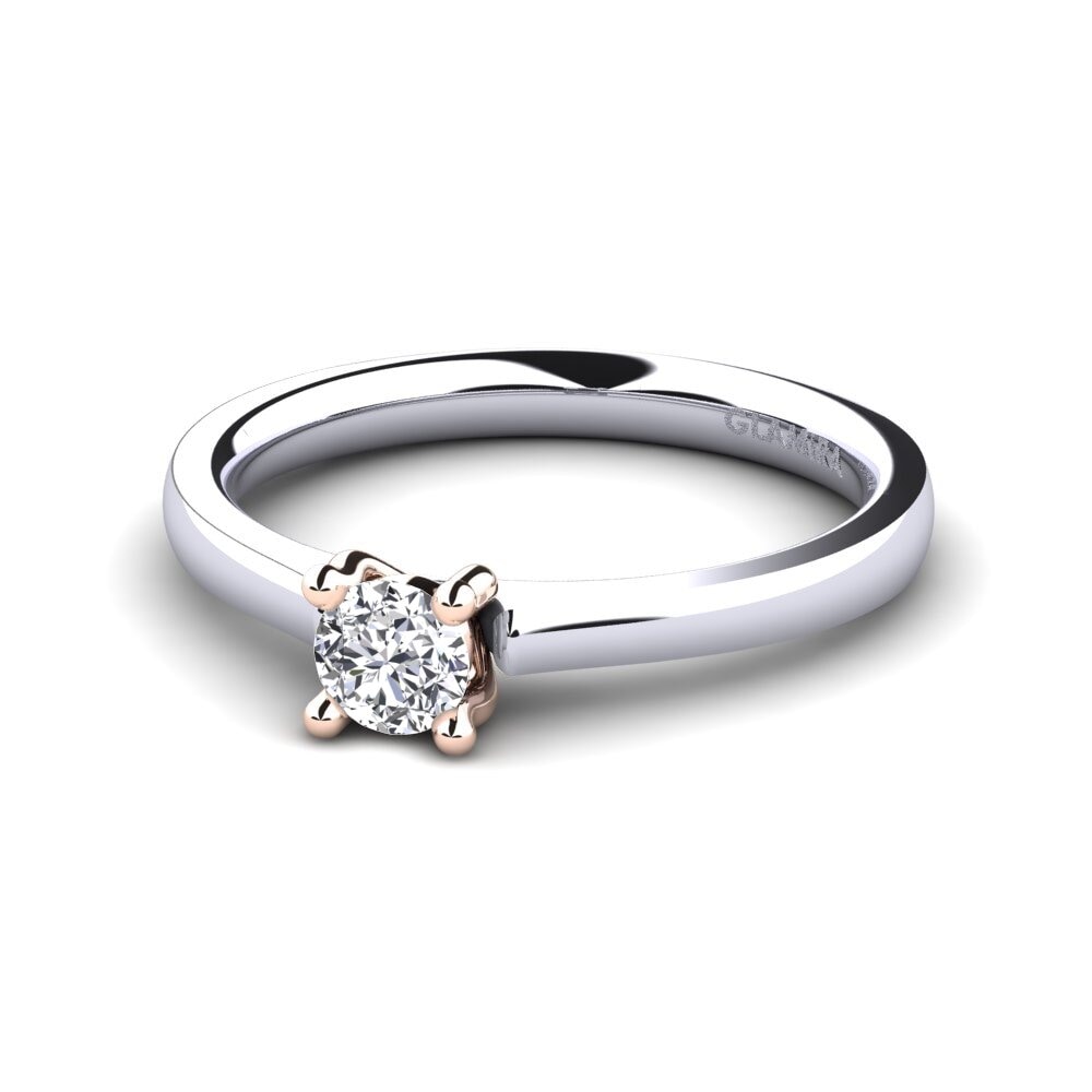 14ct White / Rose Gold Engagement Ring Ersilia 0.25 crt