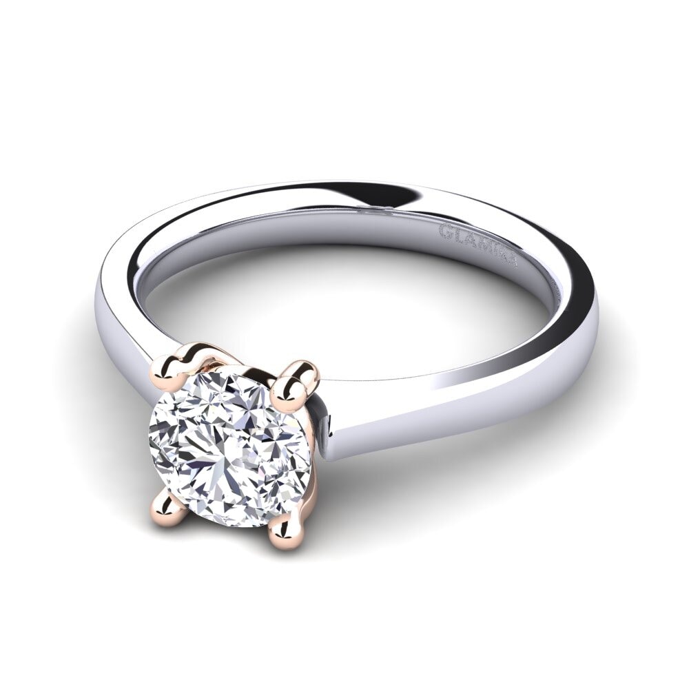 14ct White / Rose Gold Engagement Ring Ersilia 1.0 crt