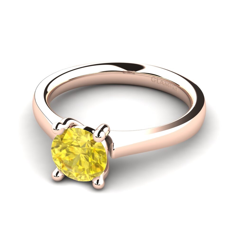 Gul safir Forlovelsesring Ersilia 1.0 crt