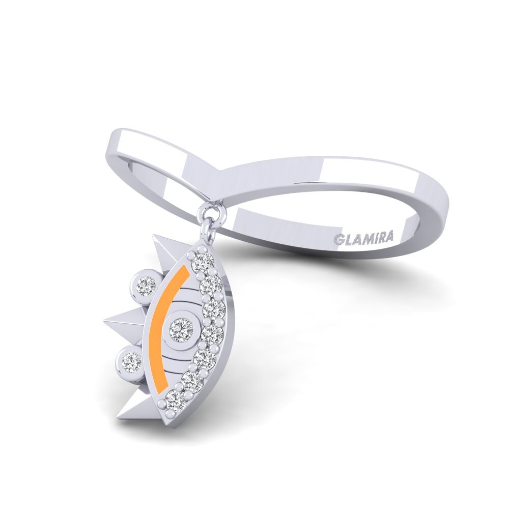 Weiß-Silber Ring Escudona