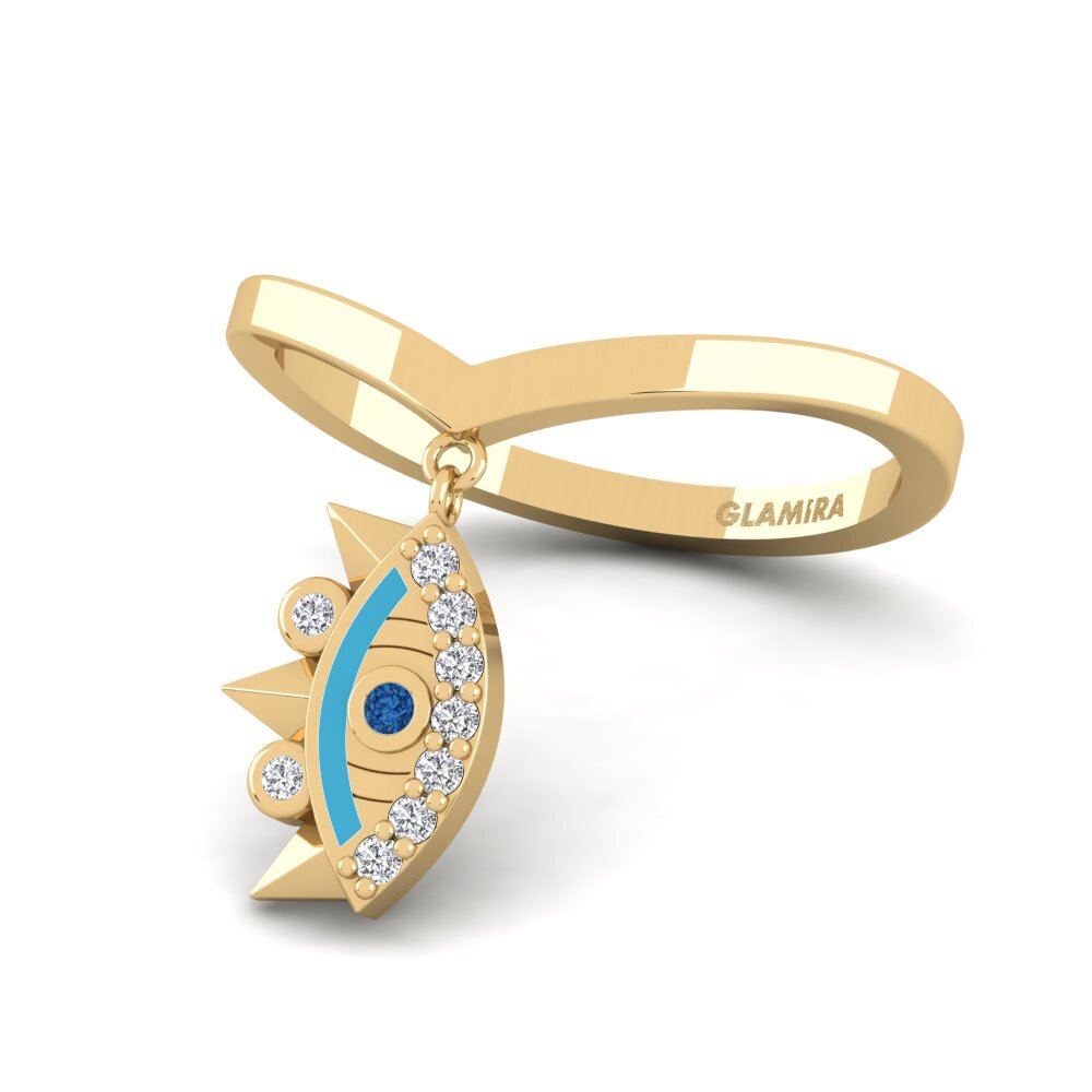 Circonita Azul Oscuro Anillo Escudona