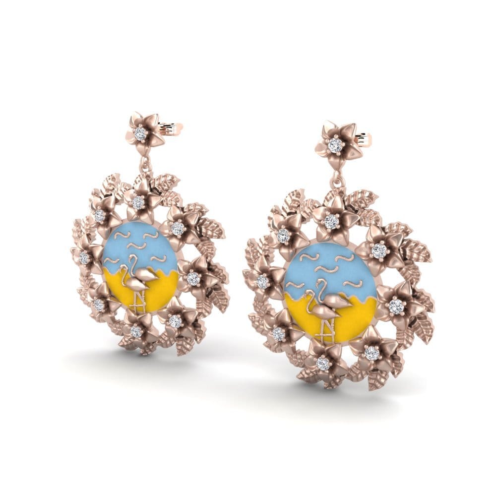 14k Oro Rosa Pendiente de mujer Esempio