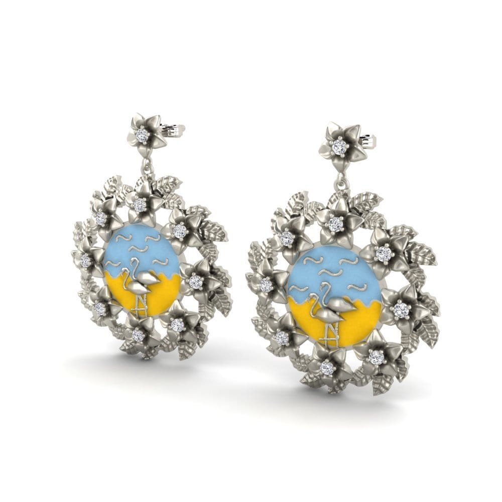18K White Gold Earring Esempio