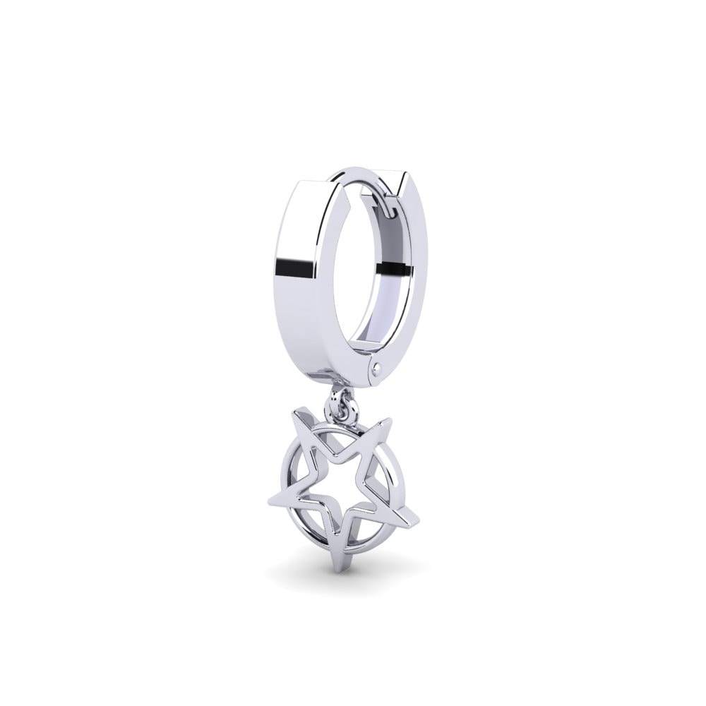 9k Oro Blanco Pendiente para hombre Eseta