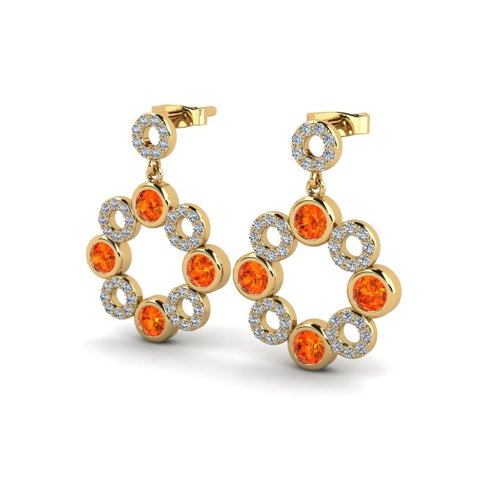 Orangefarbener Saphir Damen ohrring Esha