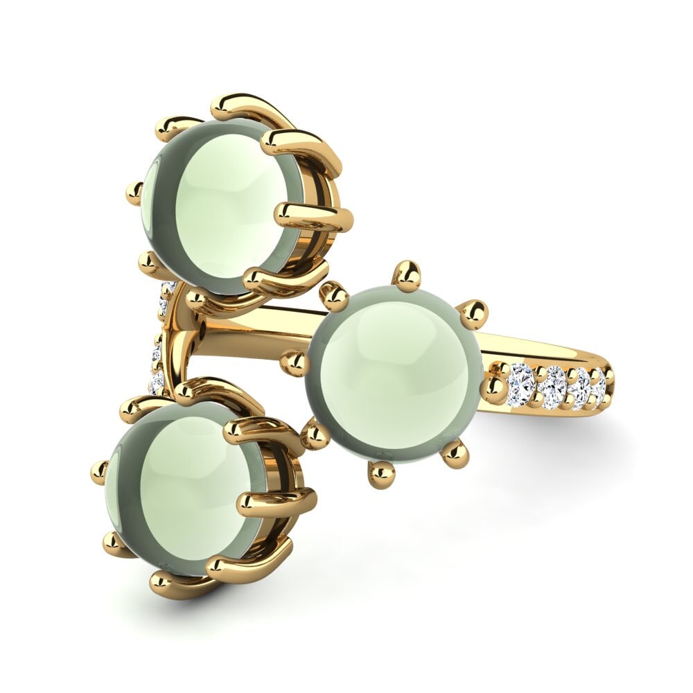 Amatista Verde Cabujón Anillo Esperanza