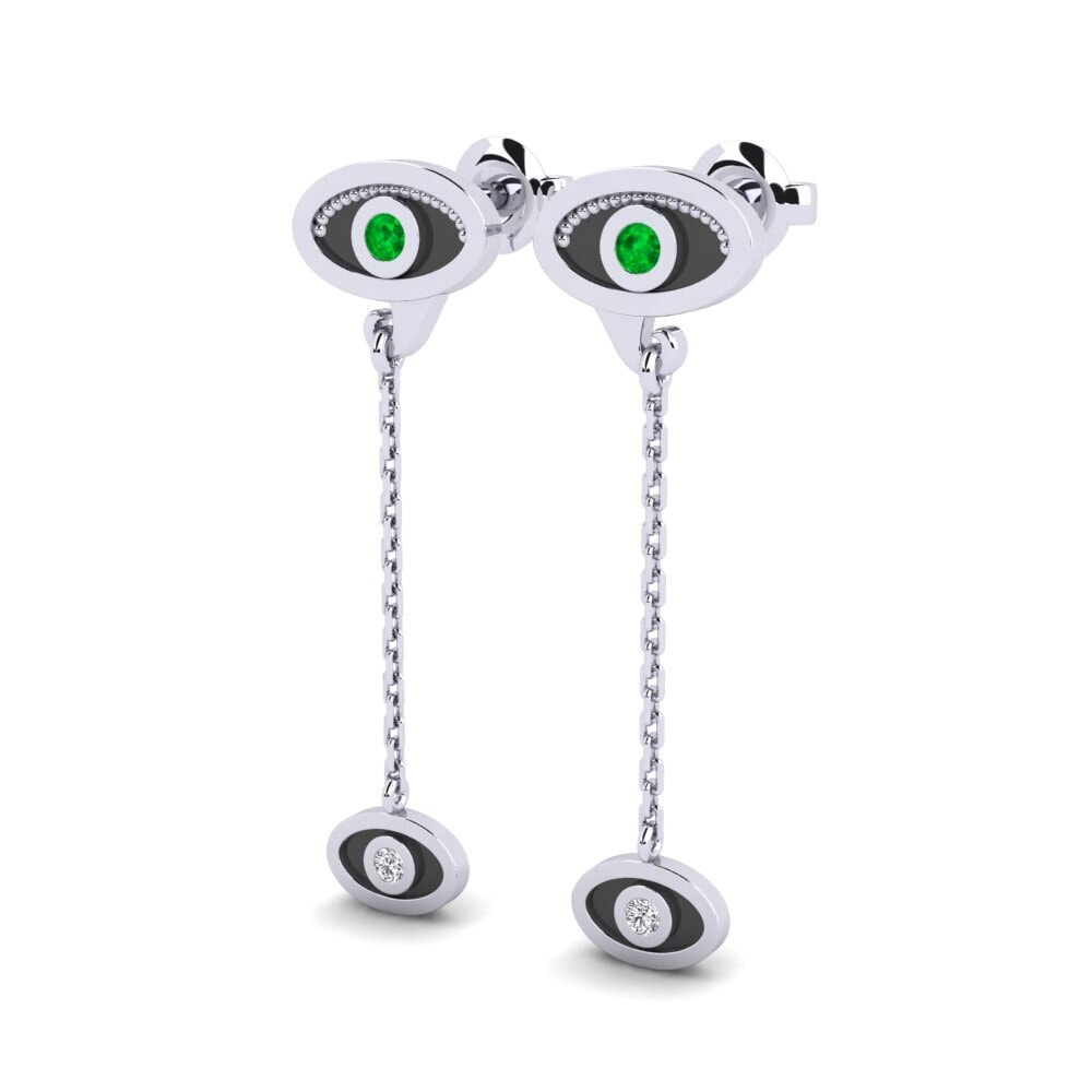 Émeraude Boucle d'oreille femme Esplicativo