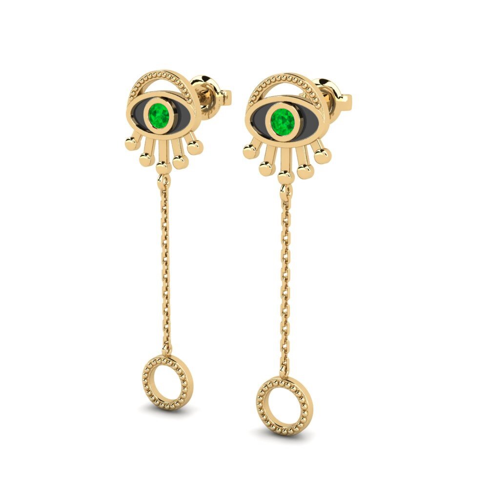 Émeraude Boucle d'oreille femme Espressione