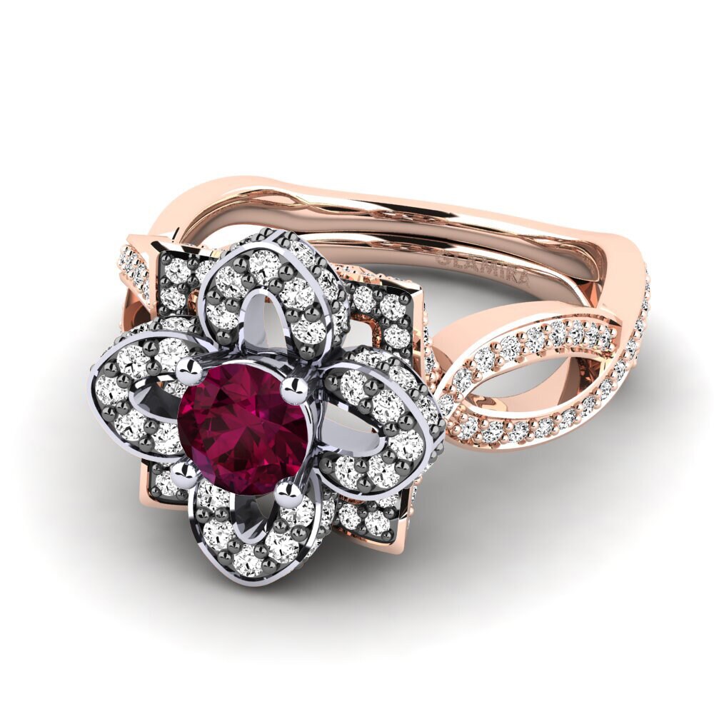 Granate Rhodolite Anillo de compromiso Essie