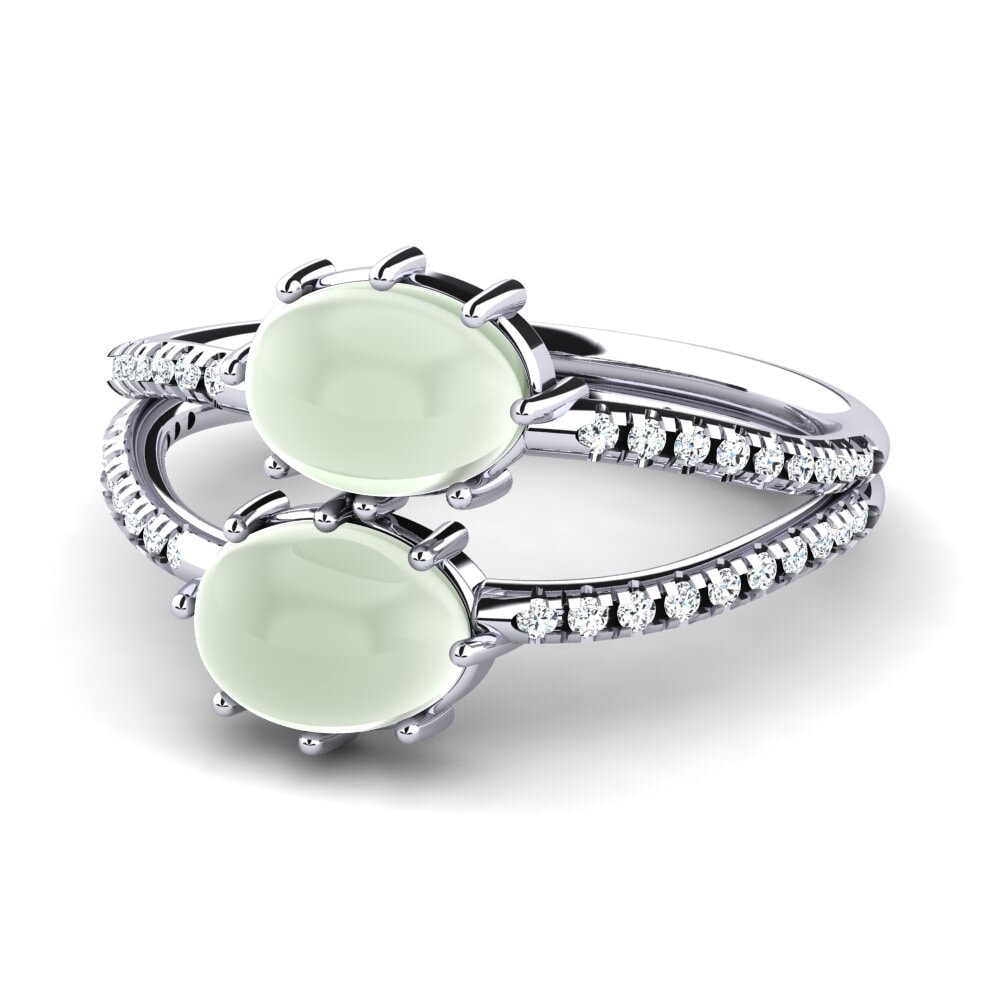 Amatista Verde Cabujón Anillo Estephonie