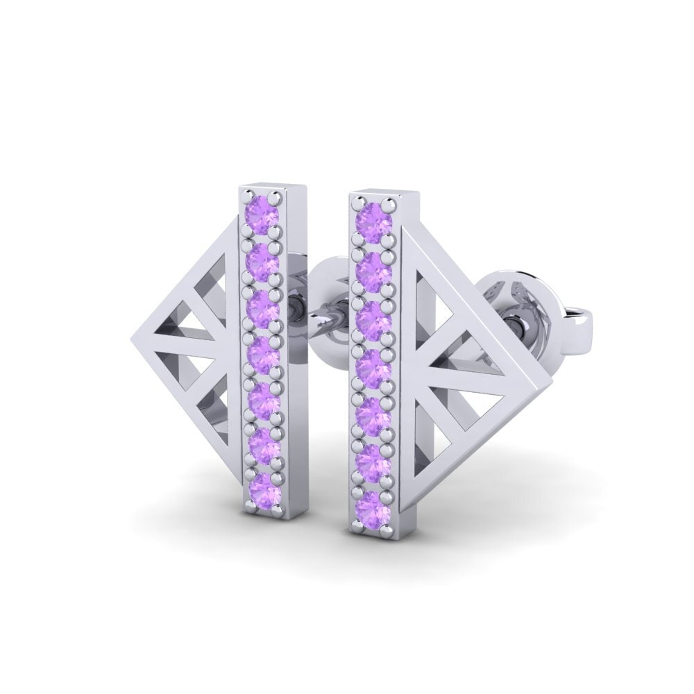 Weißgold 750 Amethyst Damen ohrring Estienne
