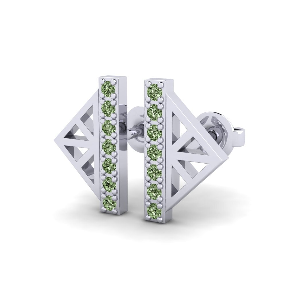950 Platin Grüner Diamant Damen ohrring Estienne