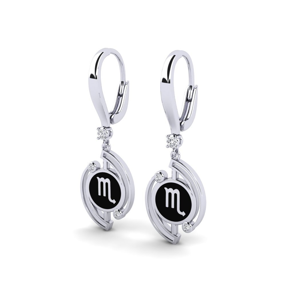 Koop Dames Oorbellen Estrene - Scorpio in 0.07 Karaat Rond geslepen 18K ...