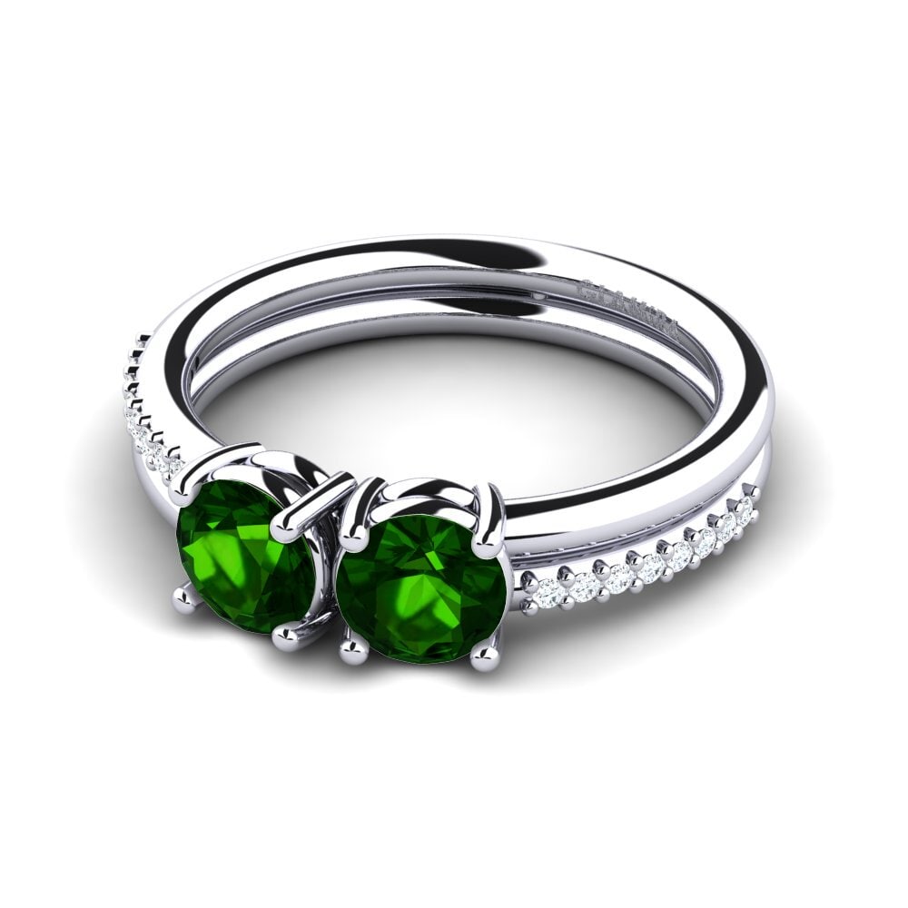 950 Platinum Green Tourmaline Ring Etheldra