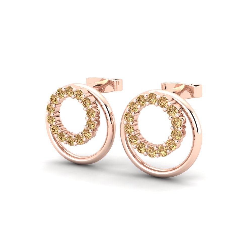 14k Oro Rosa Diamante café Pendiente de mujer Ethyl