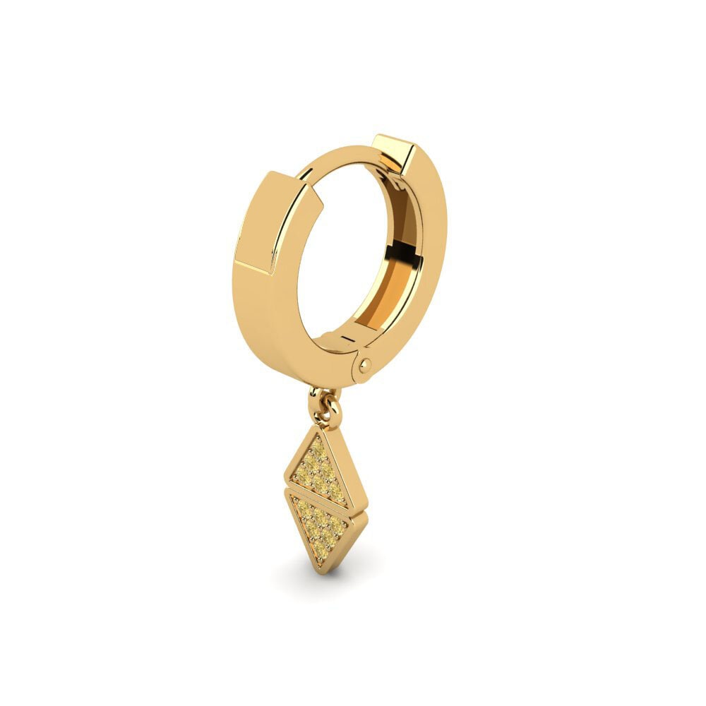 9ct Yellow Gold Yellow Diamond Men's Earring Etnaon