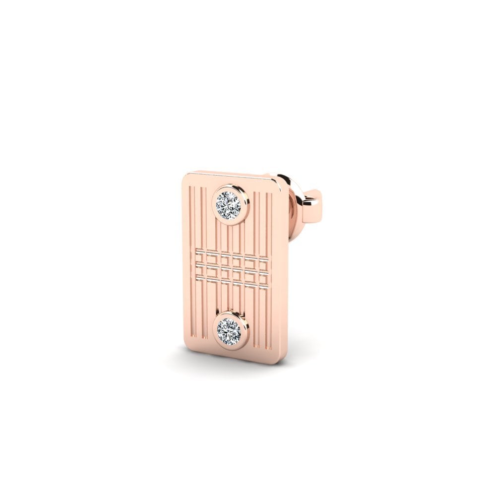 14ct Rose Gold Men's Earring Etnewat