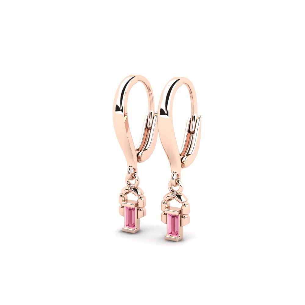 14k Rose Gold Pink Sapphire Women's Earring Eubea