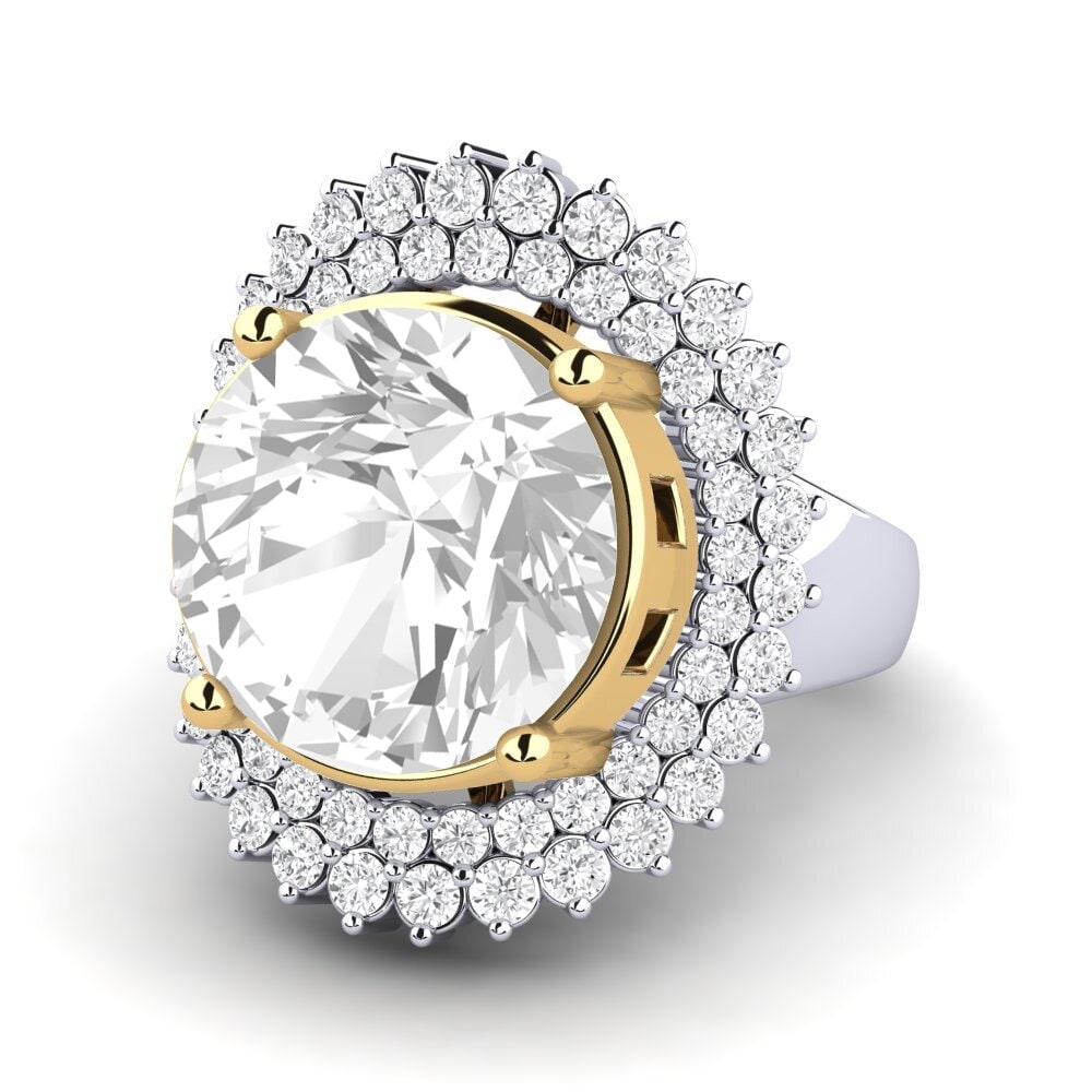 18k Oro Blanco / Amarillo Anillo Evan