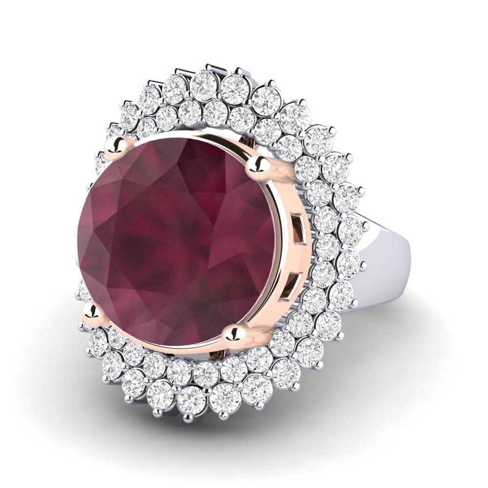 14k White & Rose Gold Ruby Ring Evan