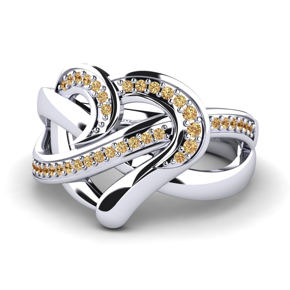 950 Platinum Brown Diamond Ring Evelina