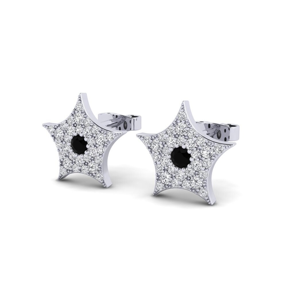 Zafiro negro Pendiente de mujer Evenstar