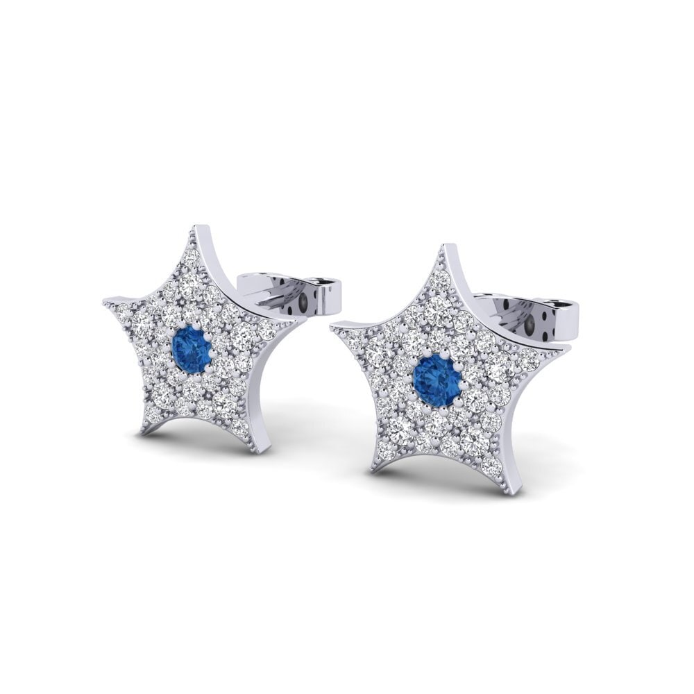 Donker Blauwe Zirkoon Dames Oorbellen Evenstar