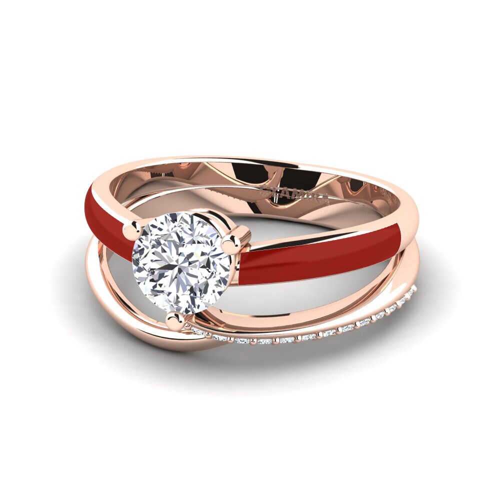 Bagues Diamant De Synthèse Solitaire Pavé