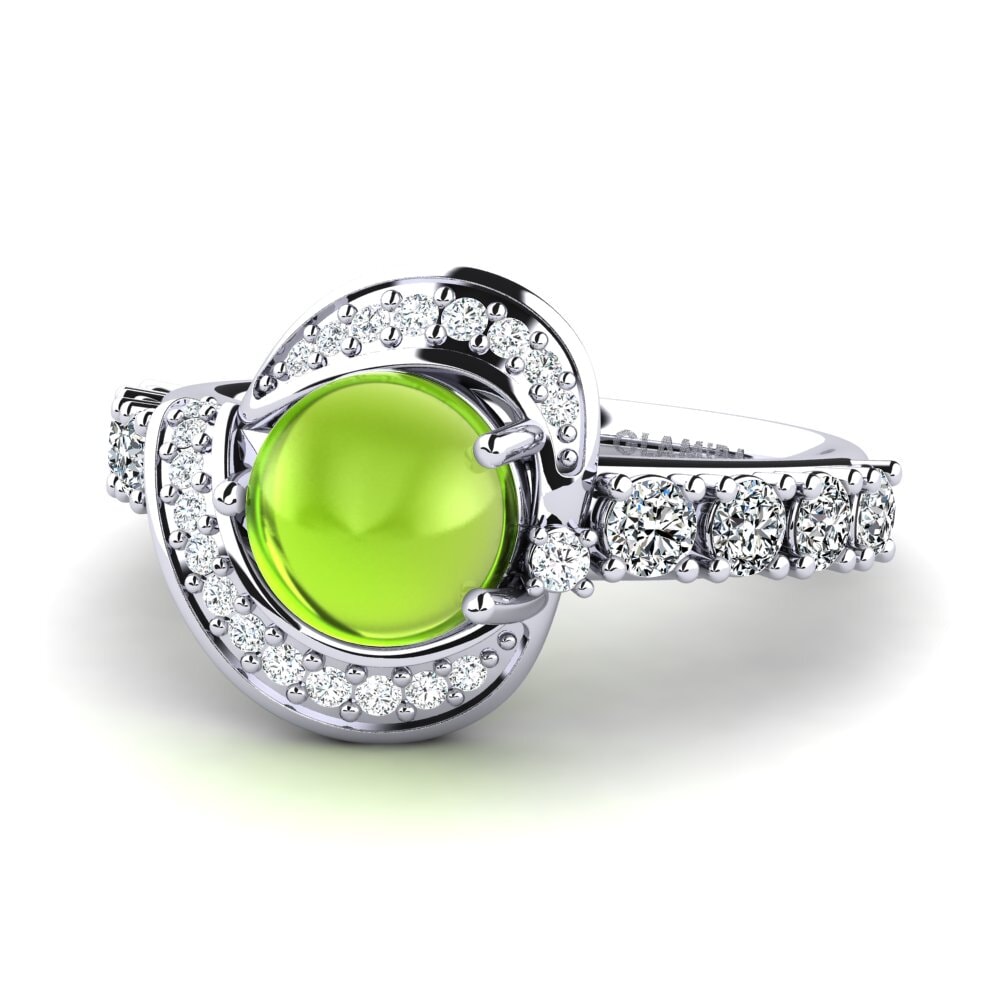 Peridoto Cabujón Anillo Everhilda