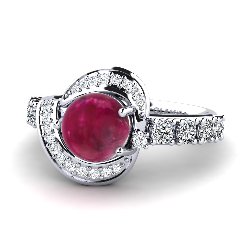 Rubí Cabujón Anillo Everhilda