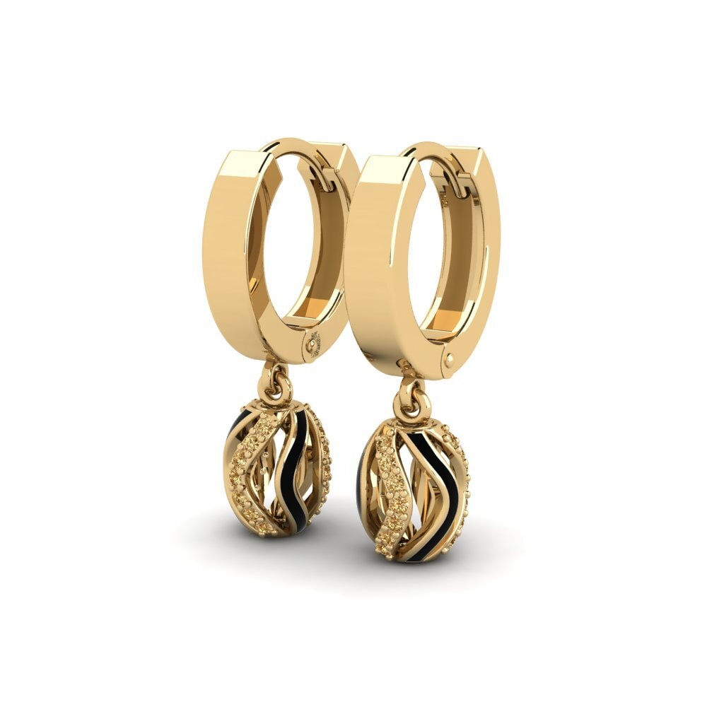 Diamante café Pendiente de mujer Evert