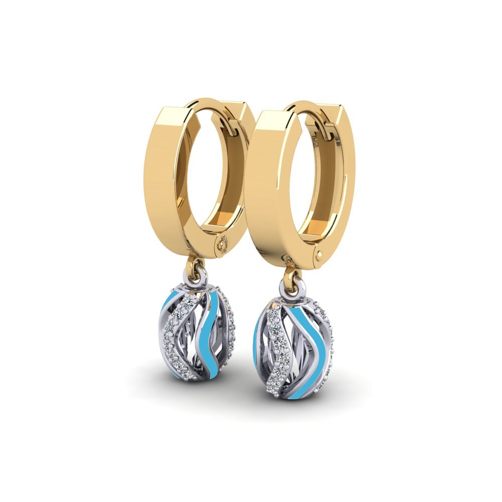 14ct Yellow & White Gold Women's Earring Evert