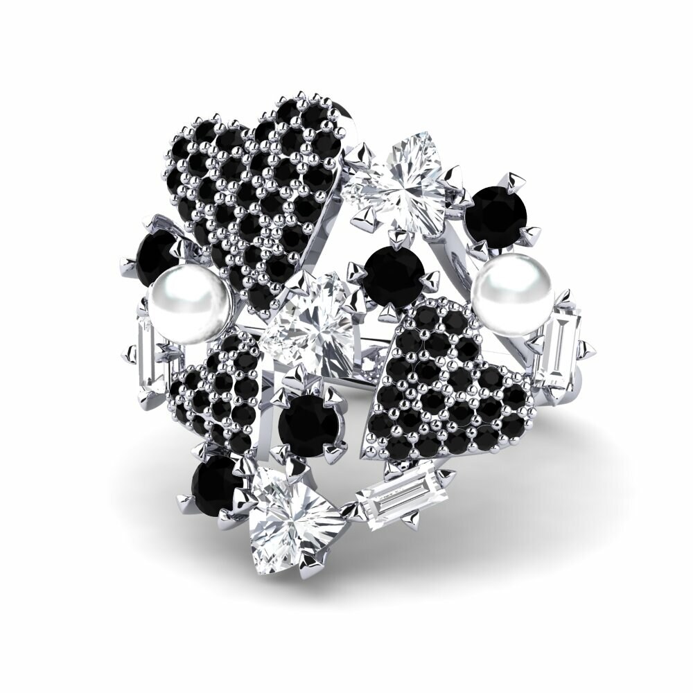 Cultured Pearls White Zircon Engagement Rings